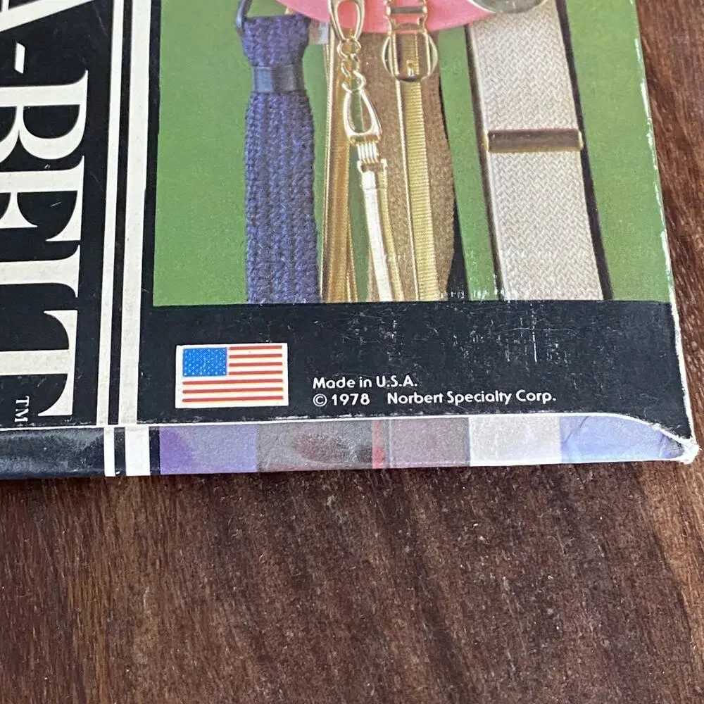 New 70's Hang A Belt Hanger Scarf Tie 1978 Norbert Specialty USA Made Vintage